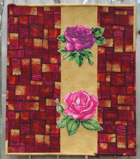 Two Roses Art Quilt image 1