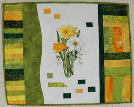 Springtime Quilt with Daffodil Embroidery image 8
