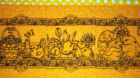 Quilted Easter Placemats with Redwork Embroidery image 2