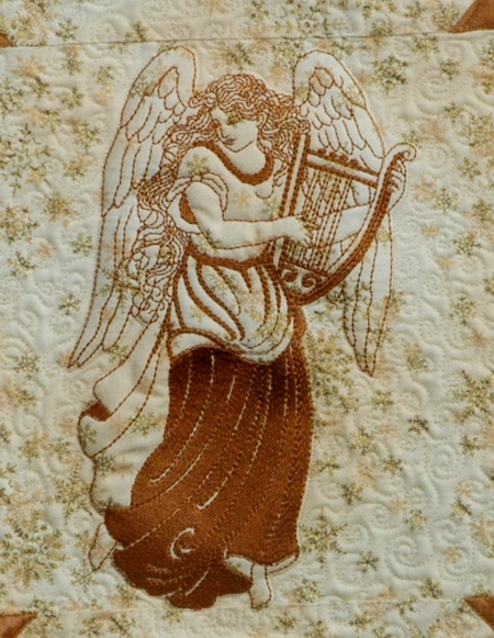 Golden Christmas Angel Wall Quilt image 6