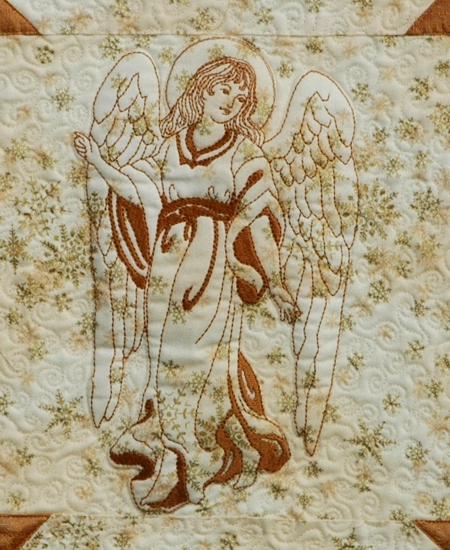 Golden Christmas Angel Wall Quilt image 7