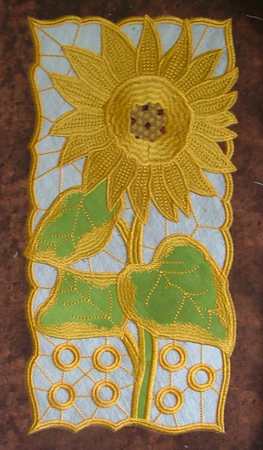 Sunflower Applique with Cutwork Lace image 8