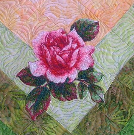 Roses for Moma Quilted Table Runner with Rose Embroidery image 2