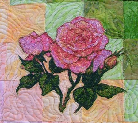 Roses for Moma Quilted Table Runner with Rose Embroidery image 4