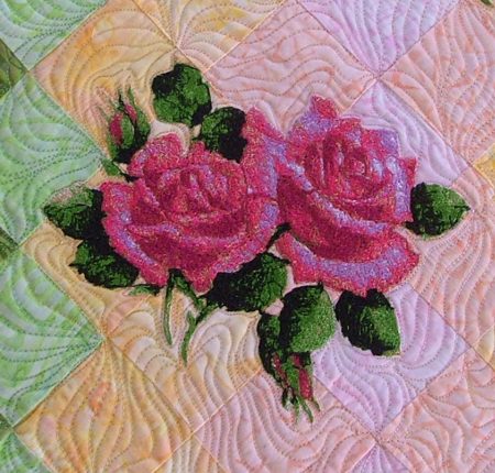 Roses for Moma Quilted Table Runner with Rose Embroidery image 5