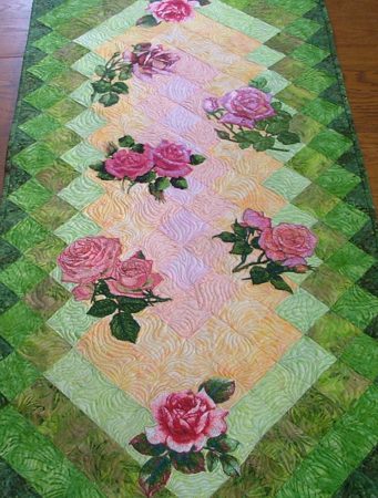 Roses for Moma Quilted Table Runner with Rose Embroidery image 8