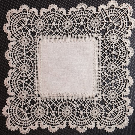Freestanding Bobbin Lace Doily with Fabric Center image 6