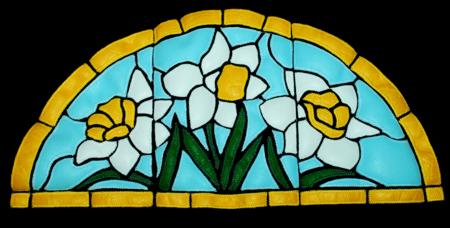 Stained Glass Applique Daffodil Panel image 17