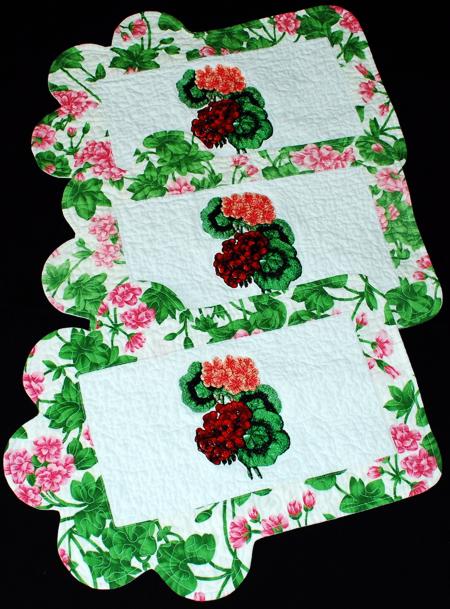 Floral Table Mats with Geranium Embroidery image 17