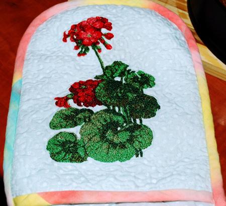Quilted Potholder with Embroidery image 10