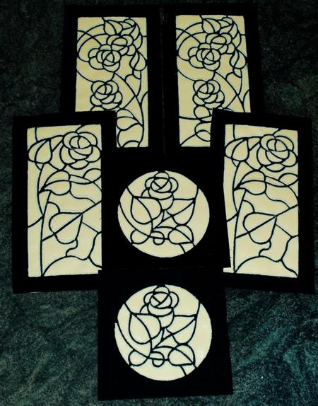Stained Glass One-Color Applique Rose Panels image 7