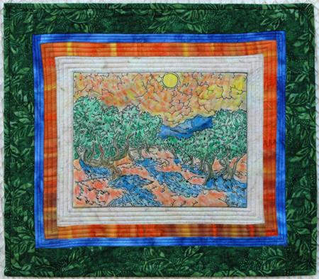 VanGogh Olive Trees Coloring Quilt image 1
