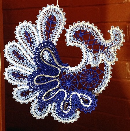 Freestanding Battenberg Lace Fairy Bird Ornament image 2