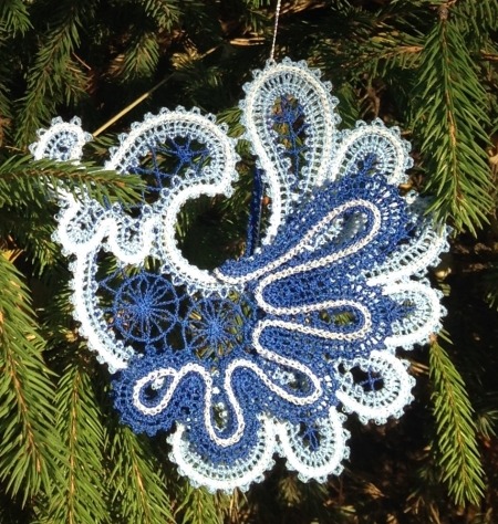 Freestanding Battenberg Lace Fairy Bird Ornament image 9