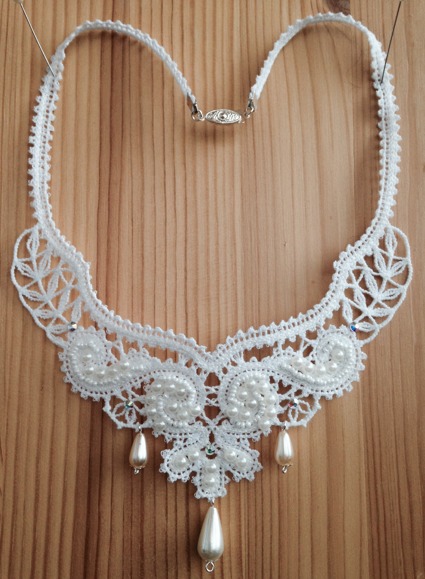 FSL Battenberg Lace Classical Revival Necklace image 1
