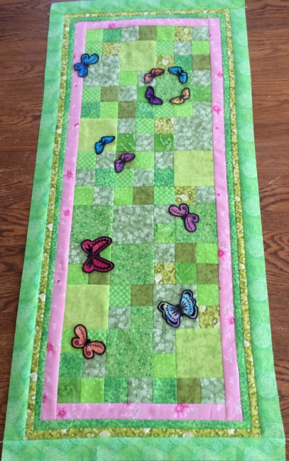 Quilted Tablerunner with Butterfly Applique image 6