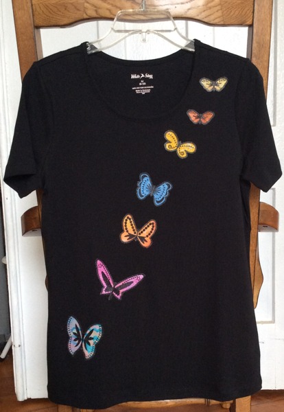 T-Shirt with Butterfly Applique image 1