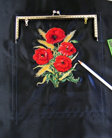 Cosmetic or Jewelry Purse with Flower Embroidery image 2