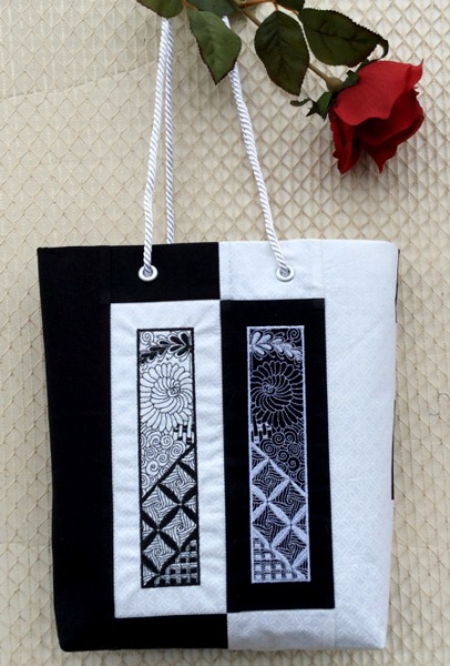 Black and White Gift Bag / Small Tote image 1
