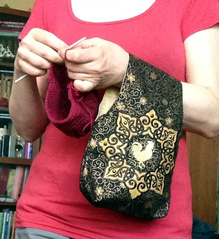 Embroidered Hand Pouch for Knitting/Crochet Projects image 1