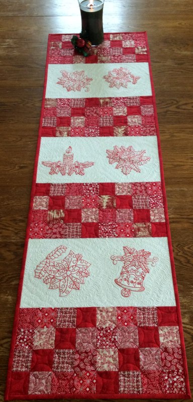 Red and White Christmas Tablerunner image 1
