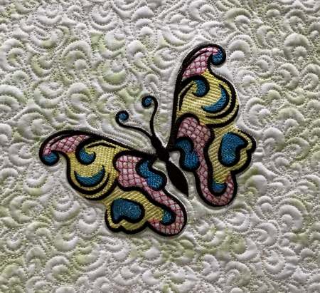 Quilted Table Runner with Butterfly Embroidery image 3