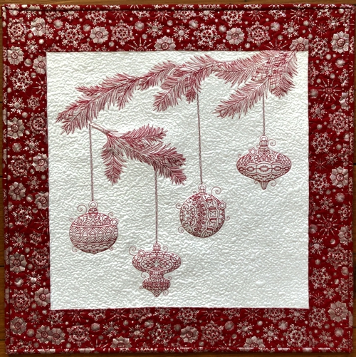 Red-andWhite Christmas Wall Quilt image 1