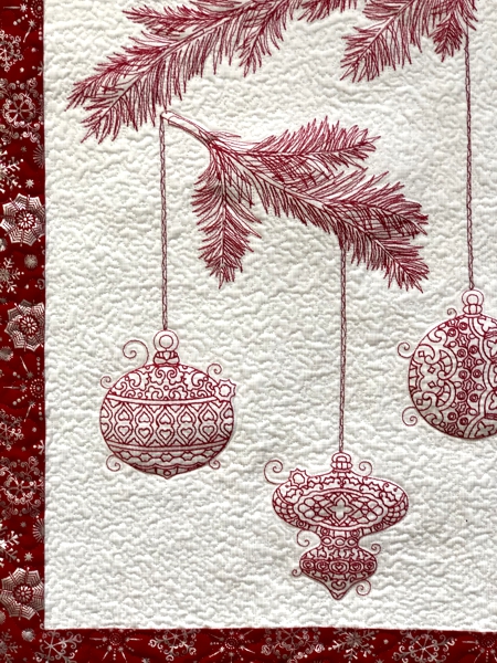 Red-andWhite Christmas Wall Quilt image 5
