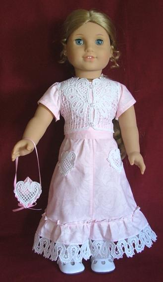 Sunday Dress and Vest for 18 inch Dolls with Battenberg Lace image 1