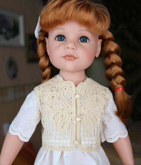 Sunday Dress and Vest for 18 inch Dolls with Battenberg Lace image 4