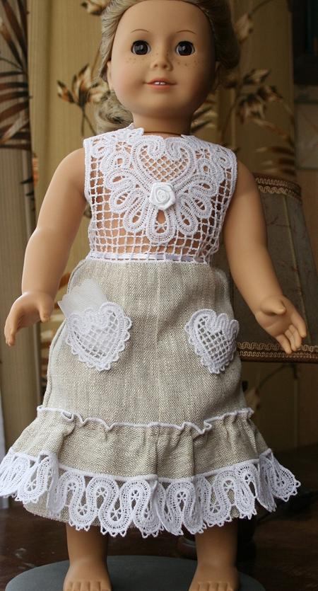 Sunday Dress and Vest for 18 inch Dolls with Battenberg Lace image 6
