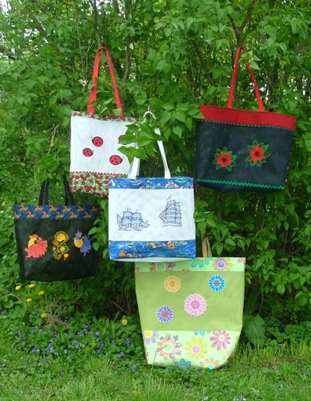 Plastic Mesh Tote Bags with Embroidery Part I image 1