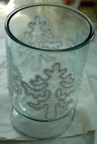 Glass Vase Decorated with Lace image 5