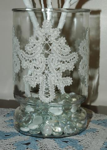 Glass Vase Decorated with Lace image 6