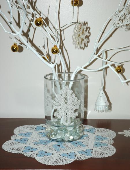 Glass Vase Decorated with Lace image 1