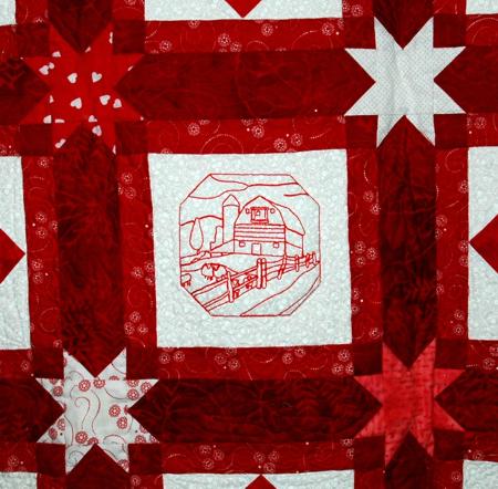 Christmas Village Wall Quilt with Scrappy Stars image 21