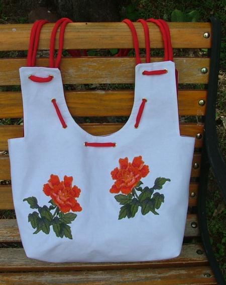 Summer Bag with Peony Embroidery image 1