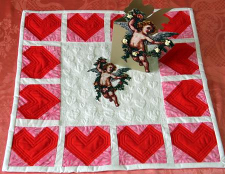 Valentine Tabletopper with Cupid Embroidery image 1