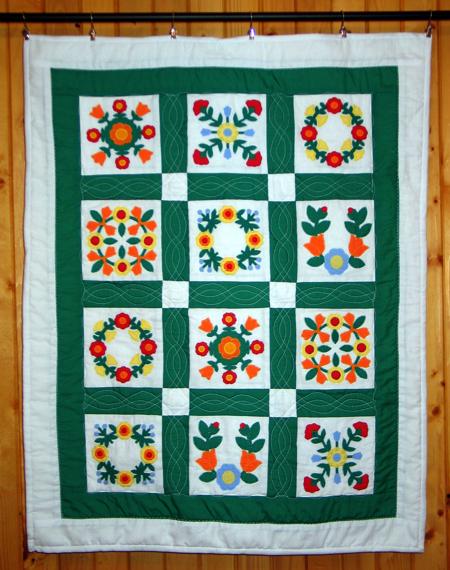 Quilted Wallhanging with Antique Applique image 1