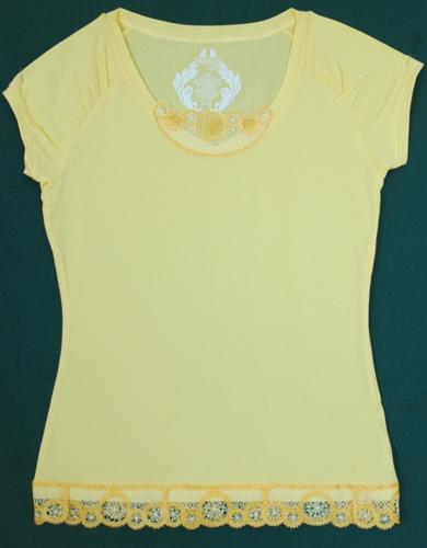 V-Neck T-Shirts with Freestanding Lace image 3
