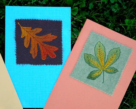 Autumn-themed Greeting Cards with Leaf Embroidery image 11