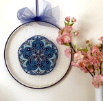 Hoop Art: Blue Mandala Suncatcher