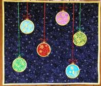 Christmas Balls Whole Cloth Wall Quilt