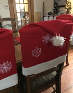 Chair Back Covers with snowflake embroidery.