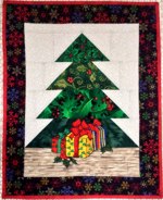 Christmas Gifts Art Quilt with embroidery