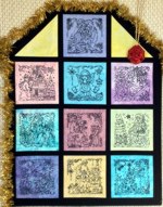 Christmas Window Wall quilt with machine embroidery