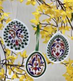 Easter ornaments - embroidered egg-shaped ornaments.