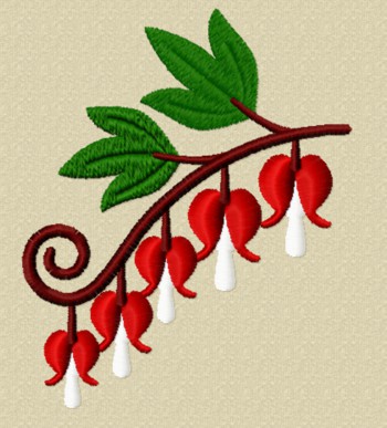 Bleeding Heart Flower free machine embroidery designs