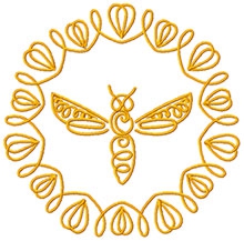 Bee free machine embroidery designs