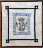 Wall quilt with ancient Greece vase embroidery